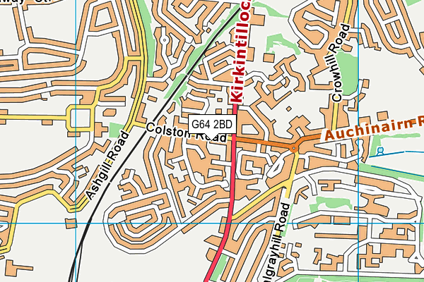 G64 2BD map - OS VectorMap District (Ordnance Survey)