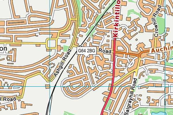 G64 2BG map - OS VectorMap District (Ordnance Survey)