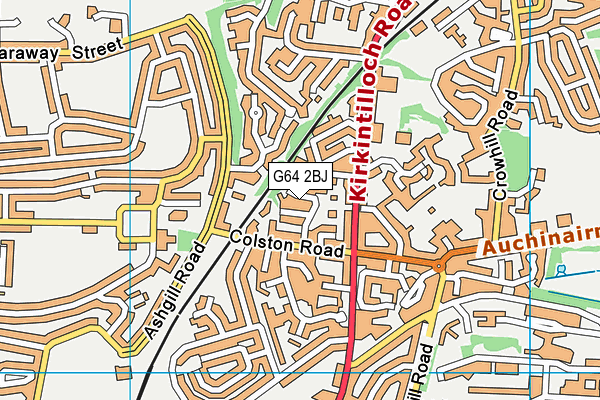 G64 2BJ map - OS VectorMap District (Ordnance Survey)