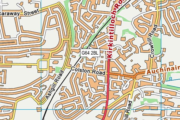 G64 2BL map - OS VectorMap District (Ordnance Survey)