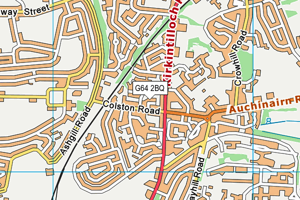 G64 2BQ map - OS VectorMap District (Ordnance Survey)