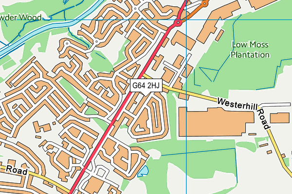 G64 2HJ map - OS VectorMap District (Ordnance Survey)
