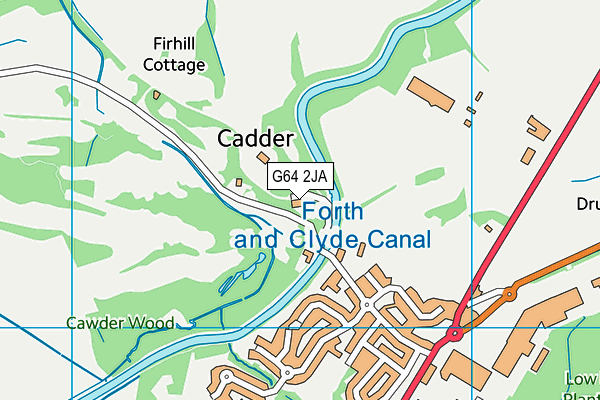 G64 2JA map - OS VectorMap District (Ordnance Survey)