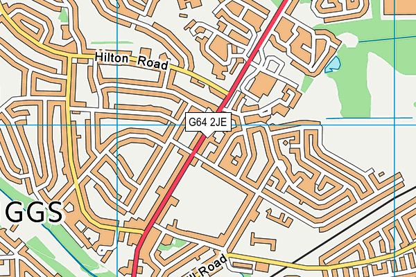 G64 2JE map - OS VectorMap District (Ordnance Survey)