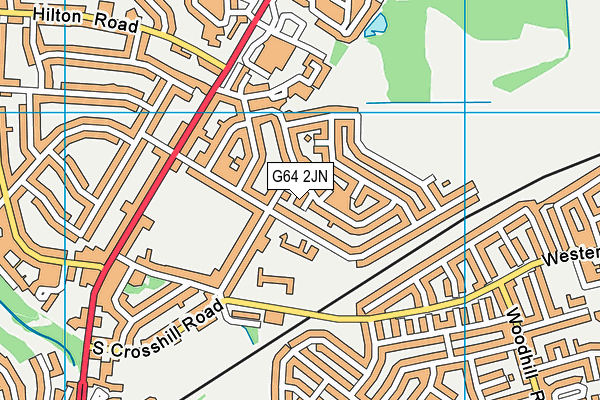 G64 2JN map - OS VectorMap District (Ordnance Survey)