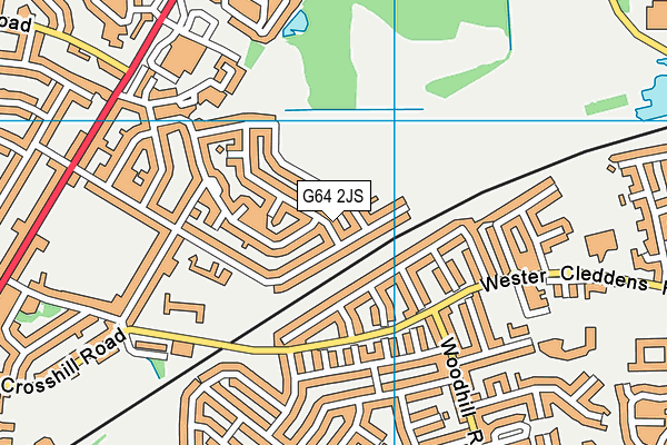 G64 2JS map - OS VectorMap District (Ordnance Survey)