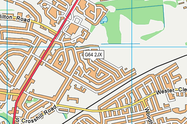 G64 2JX map - OS VectorMap District (Ordnance Survey)