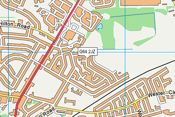 G64 2JZ map - OS VectorMap District (Ordnance Survey)