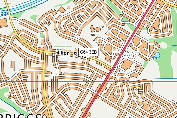 G64 3EB map - OS VectorMap District (Ordnance Survey)