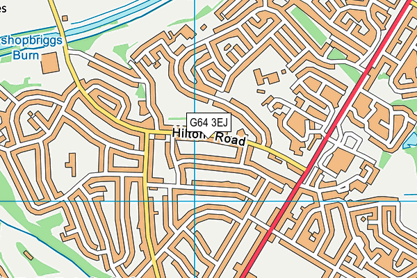 G64 3EJ map - OS VectorMap District (Ordnance Survey)