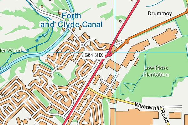 G64 3HX map - OS VectorMap District (Ordnance Survey)