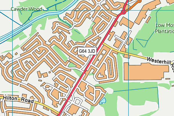 G64 3JD map - OS VectorMap District (Ordnance Survey)