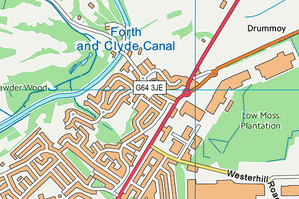 G64 3JE map - OS VectorMap District (Ordnance Survey)