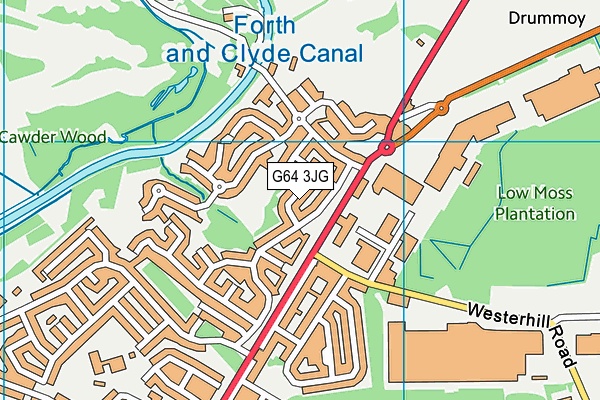 G64 3JG map - OS VectorMap District (Ordnance Survey)