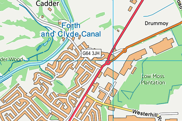 G64 3JH map - OS VectorMap District (Ordnance Survey)