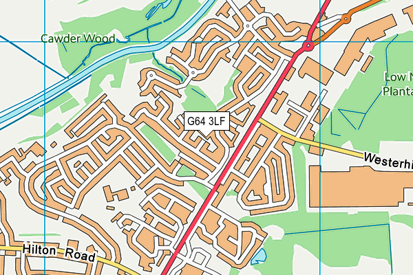 G64 3LF map - OS VectorMap District (Ordnance Survey)