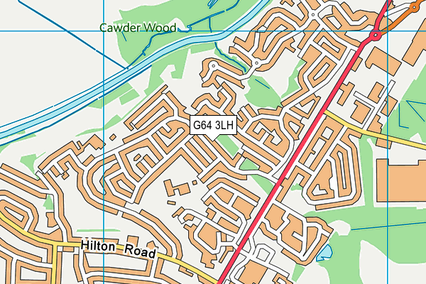 G64 3LH map - OS VectorMap District (Ordnance Survey)