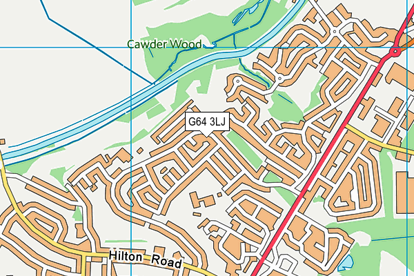 G64 3LJ map - OS VectorMap District (Ordnance Survey)