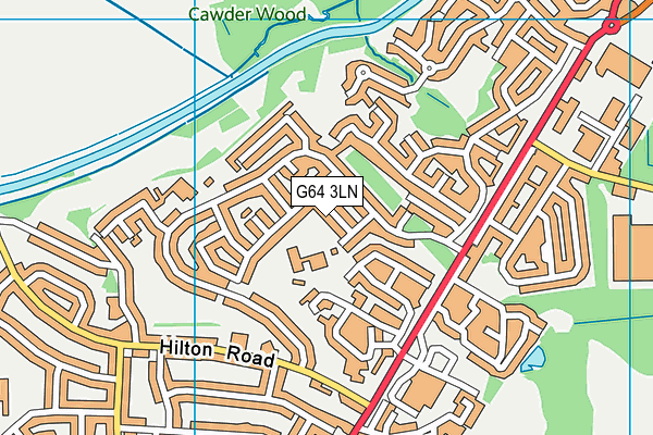 G64 3LN map - OS VectorMap District (Ordnance Survey)