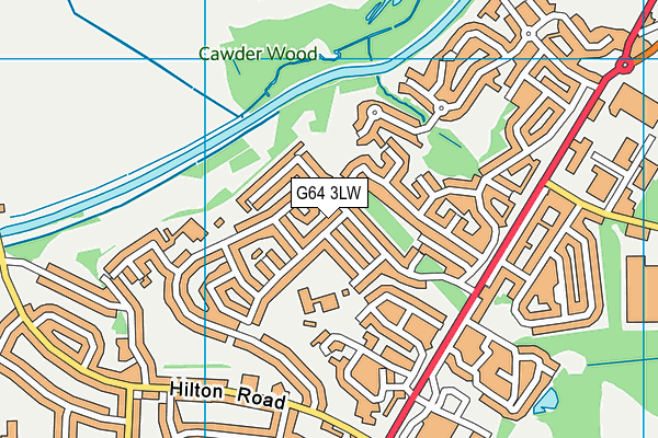 G64 3LW map - OS VectorMap District (Ordnance Survey)