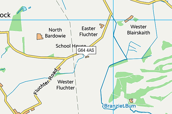 G64 4AS map - OS VectorMap District (Ordnance Survey)