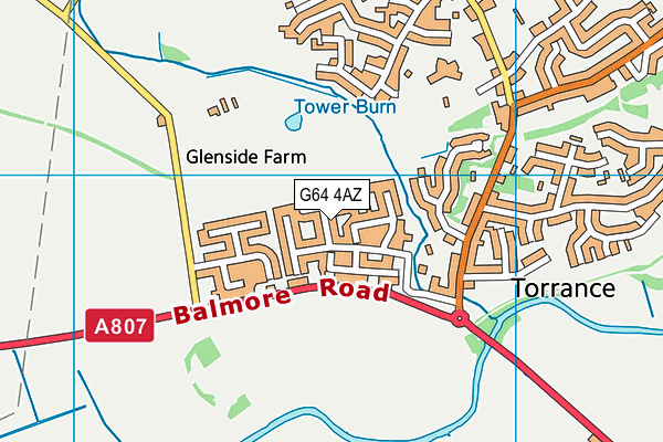 G64 4AZ map - OS VectorMap District (Ordnance Survey)