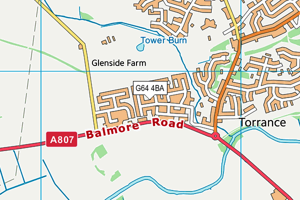 G64 4BA map - OS VectorMap District (Ordnance Survey)