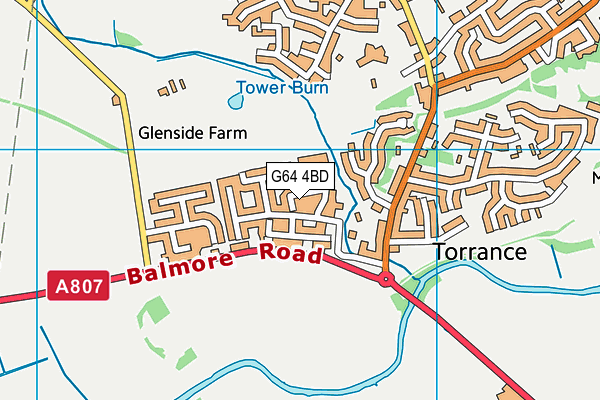 G64 4BD map - OS VectorMap District (Ordnance Survey)