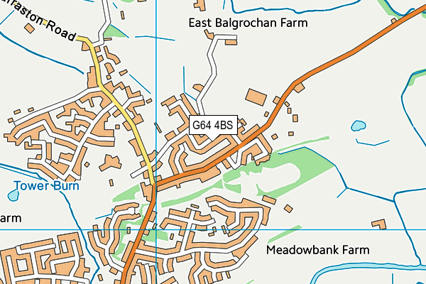 G64 4BS map - OS VectorMap District (Ordnance Survey)