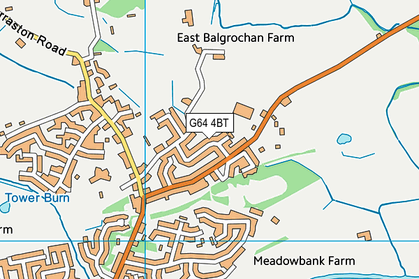 G64 4BT map - OS VectorMap District (Ordnance Survey)