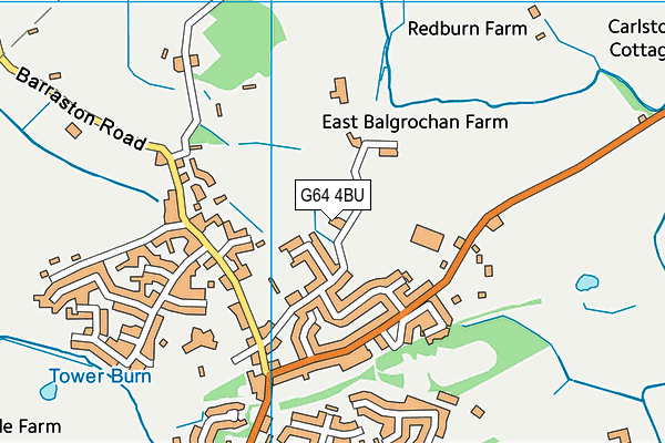 G64 4BU map - OS VectorMap District (Ordnance Survey)