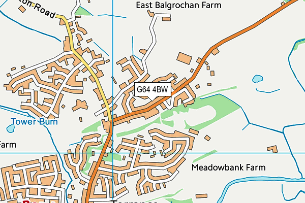 G64 4BW map - OS VectorMap District (Ordnance Survey)