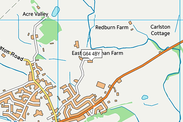 G64 4BY map - OS VectorMap District (Ordnance Survey)