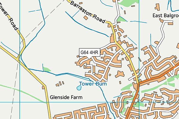 G64 4HR map - OS VectorMap District (Ordnance Survey)