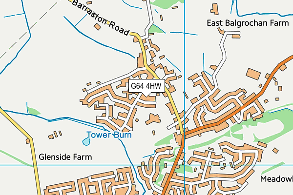 G64 4HW map - OS VectorMap District (Ordnance Survey)