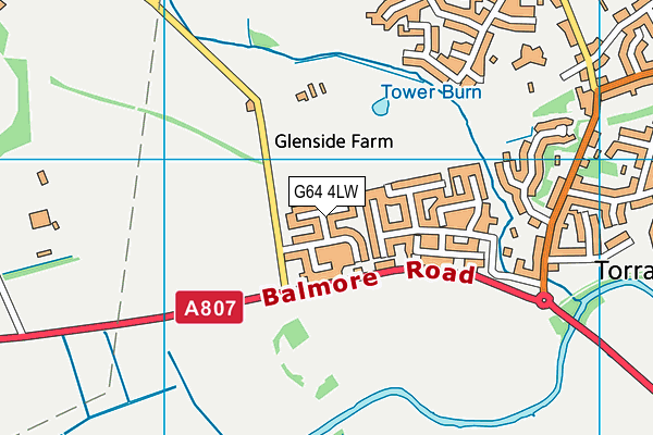 G64 4LW map - OS VectorMap District (Ordnance Survey)