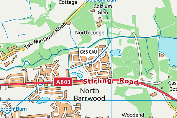 G65 0AU map - OS VectorMap District (Ordnance Survey)