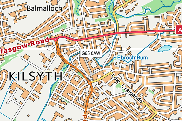 G65 0AW map - OS VectorMap District (Ordnance Survey)