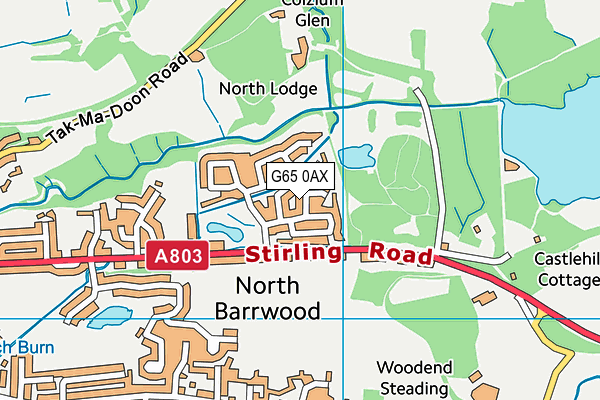 G65 0AX map - OS VectorMap District (Ordnance Survey)