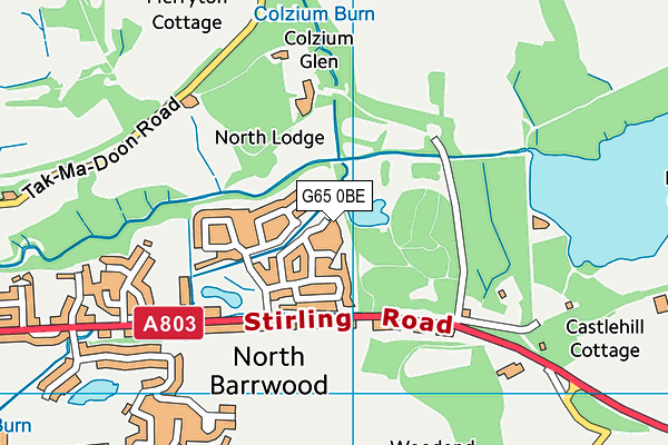 G65 0BE map - OS VectorMap District (Ordnance Survey)