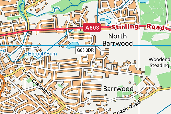 G65 0DR map - OS VectorMap District (Ordnance Survey)