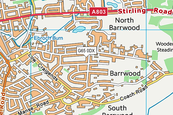 G65 0DX map - OS VectorMap District (Ordnance Survey)