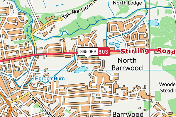 G65 0ES map - OS VectorMap District (Ordnance Survey)