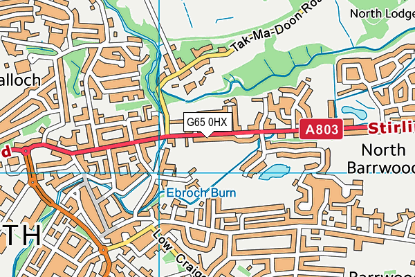 G65 0HX map - OS VectorMap District (Ordnance Survey)