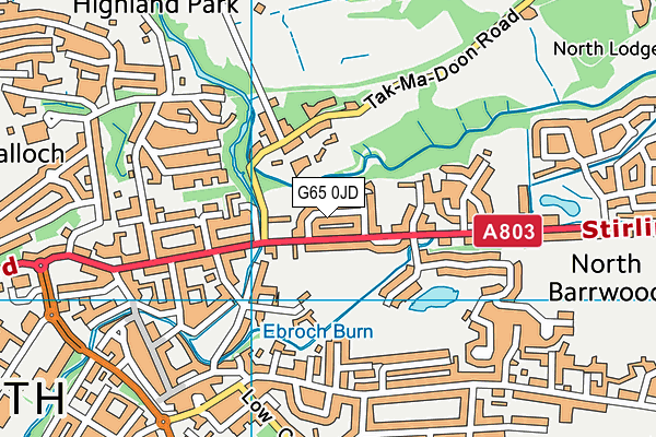 G65 0JD map - OS VectorMap District (Ordnance Survey)