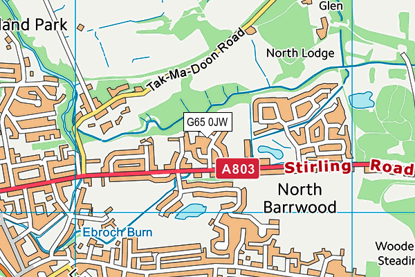 G65 0JW map - OS VectorMap District (Ordnance Survey)