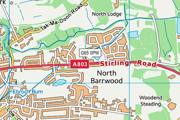 G65 0PW map - OS VectorMap District (Ordnance Survey)