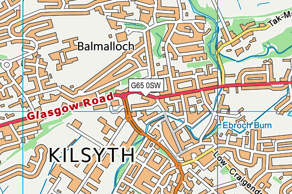 G65 0SW map - OS VectorMap District (Ordnance Survey)