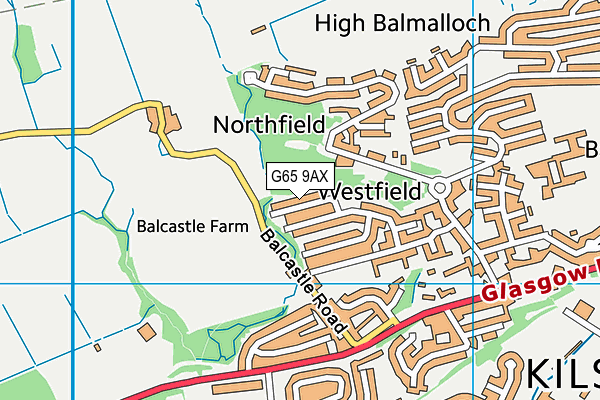 G65 9AX map - OS VectorMap District (Ordnance Survey)