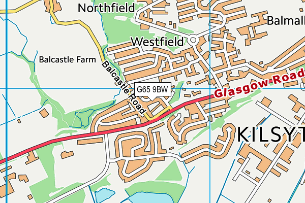 G65 9BW map - OS VectorMap District (Ordnance Survey)